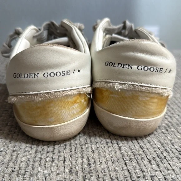 Golden Goose Superstar Sneakers Fringe Cream Blue Star EU37/ US sz6